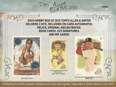 2019 Topps Allen & Ginter MLB Baseball Hobby Box